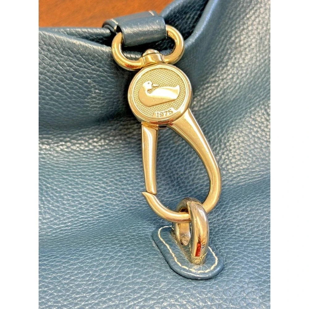 Dooney & Bourke Pebbled Leather Hobo Shoulder Bag Black Duck‎ Medallion